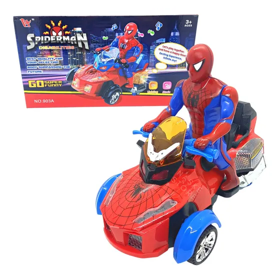 Cuatriciclo Moto Spiderman Outlet Hombre Araña Luces Sonido