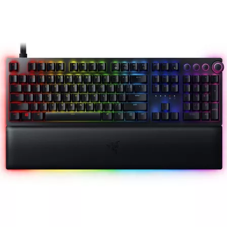 Teclado gamer Razer Huntsman V2 Analog QWERTY español color negro con luz RGB