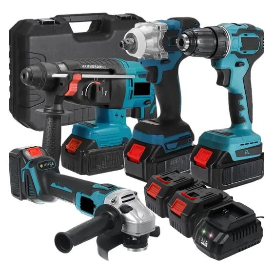 Kit Multi Ferramentas Brushless 4 Em 1 Com 2 Bateria Bivolt