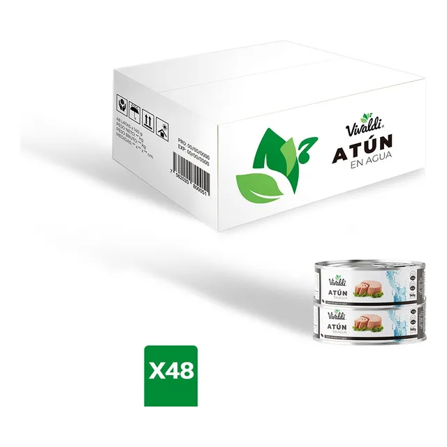 Atún En Agua Vivaldi Enlatado (48 Unidades)