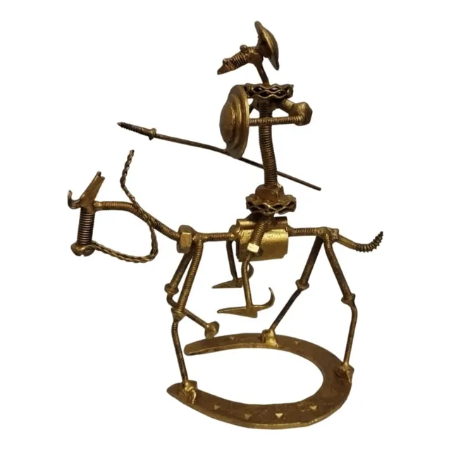 Figura Escultura De Tornillos Metal Don Quijote 24cm Alto 