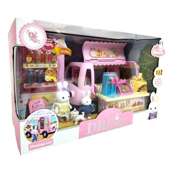 Playset Conejito Truck Comida Rapida C/ 2 Muñecos Y Accs ELG