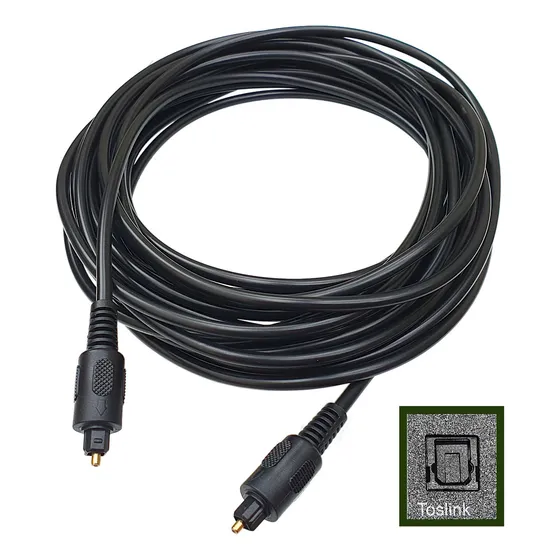 Cabo Áudio Optco Toslink Digital 10mts P/ Tv, Som, Smart Box