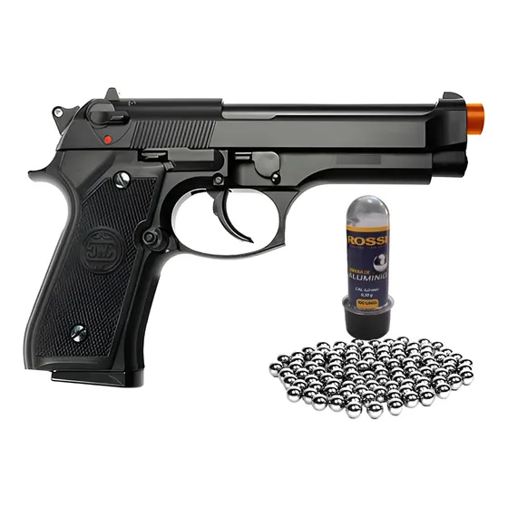 Pistola De Pressão M92 Rossi + 100 Esferas De Alumínio