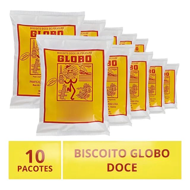 Biscoito Doce De Polvilho Globo 10 Unidades Crocantes
