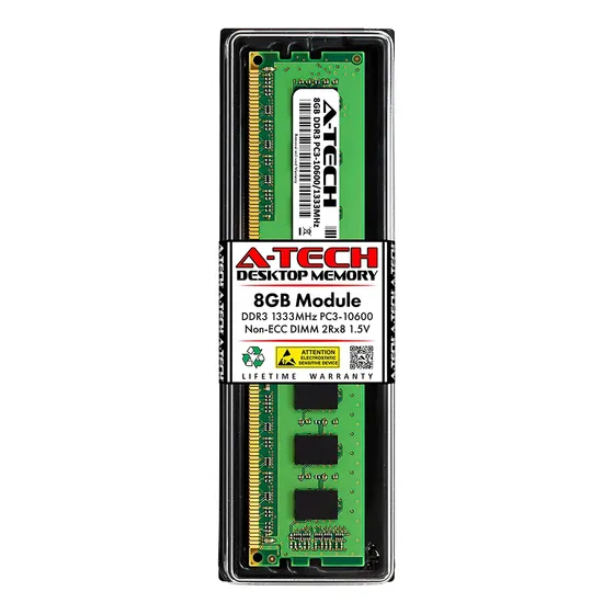 Memoria A-tech Ram 8gb Ddr3 1333 Mhz Pc3-10600 Dimm
