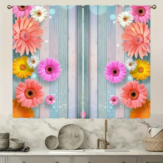 Cortina De Cocina Moderna Y Sencilla Con Diseño De Flores Op Cortina De Cocina Moderna Y Sencilla Con Diseño De Flores Op