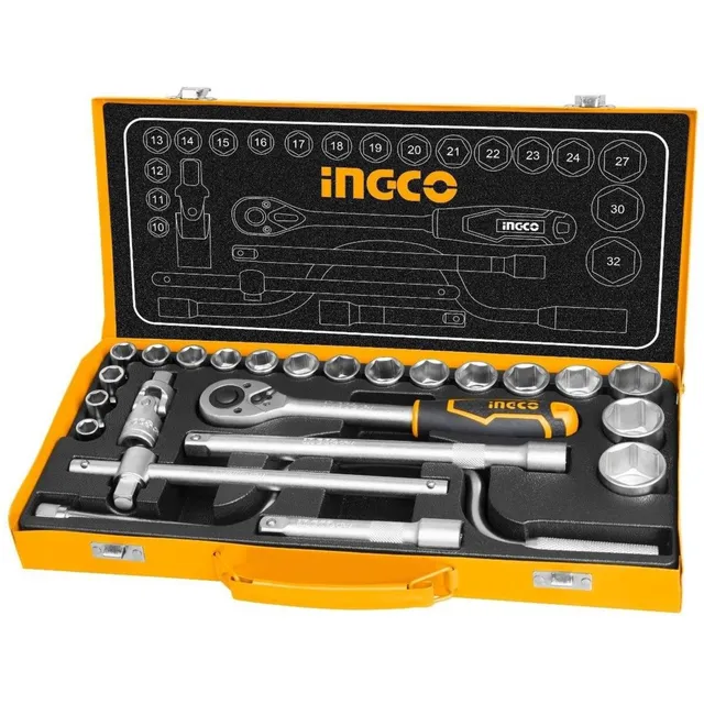 Juego Dados Tubo Llave 24 Pcs 1/2  Crique + Valija Metali-pg