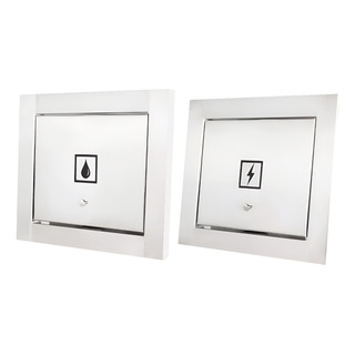 Conjunto De Visores Água E Luz Total Inox Moderno Conjunto De Visores Água E Luz Total Inox Moderno