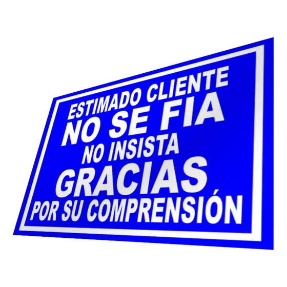 Avisos No Se Fia Letrero Comercial Cartel Tiendas Locales