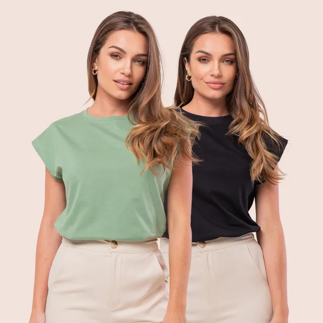 Kit 2 Regata Muscle Tee Feminina Confortável Camiseta Machão