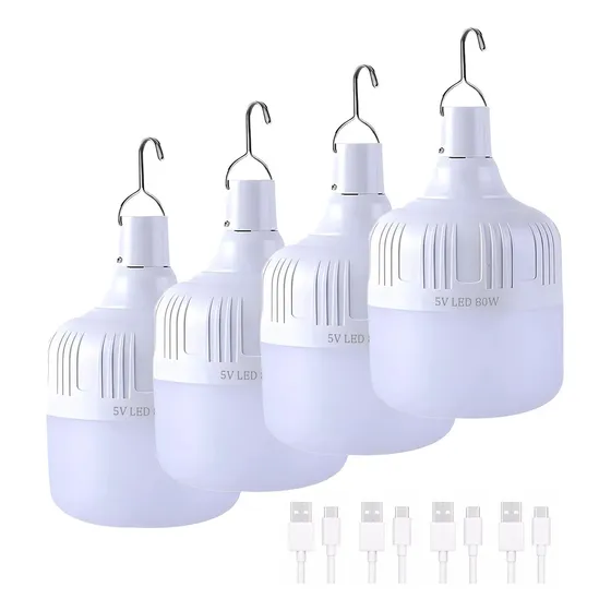 Focos Hogar Portatil Gancho Led Usb Recargables 80w 4pcs