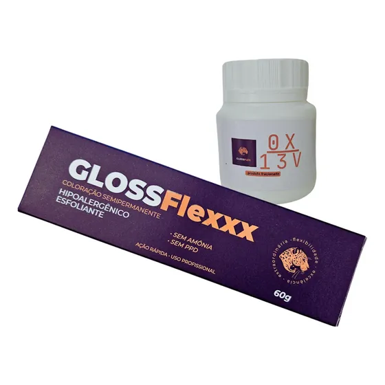 Tintura Cabelos Brancos Gloss Flexxx 1un Com Revelador 13v