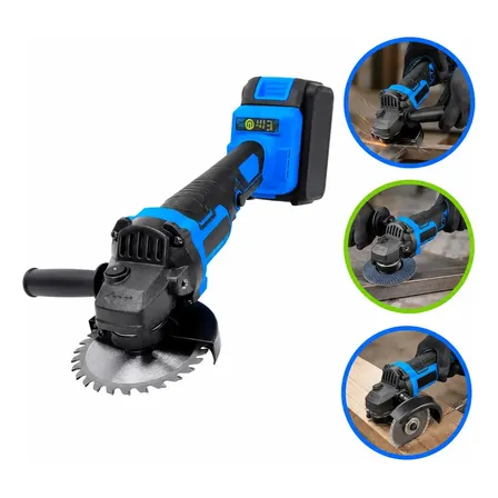 Esmerilhadeira Angular Brushless 48V Sem Fio 2 Baterias Kit 25 Peças Lixadeira Profissional
