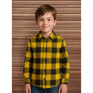 Camisa Xadrez Menino Manga Longa Juvenil Flanelada Bolsos Camisa Xadrez Menino Manga Longa Juvenil Flanelada Bolsos