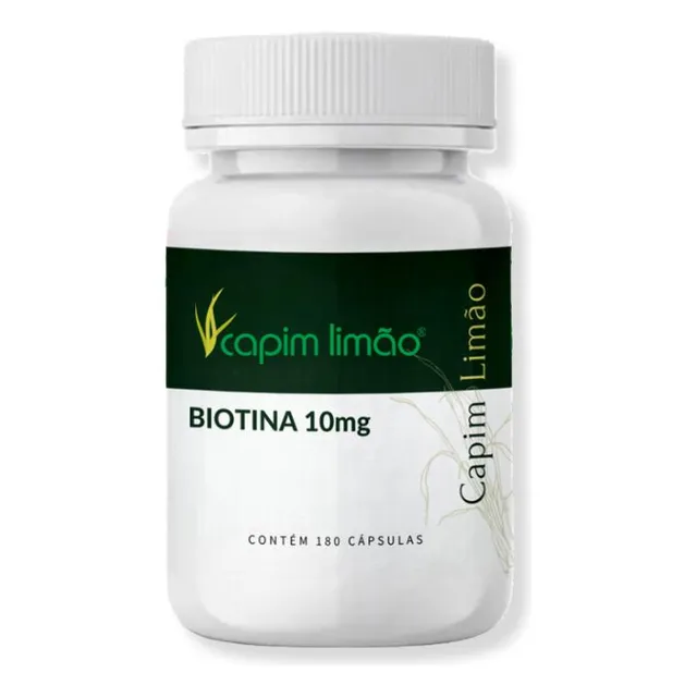 Biotina 10mg 180 Capsulas Capim Limão