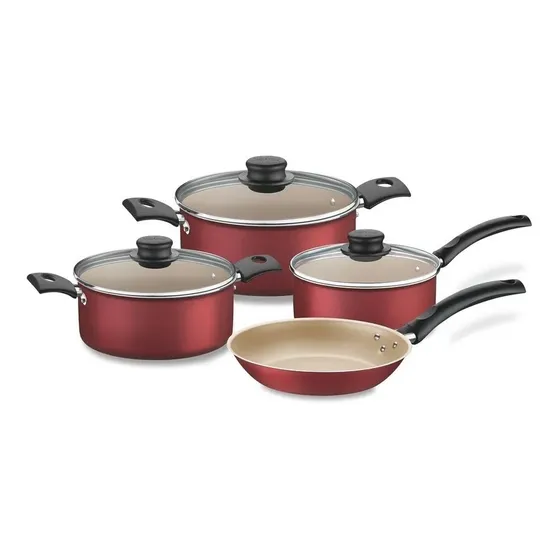 Set Bateria Tramontina Turim 7 Piezas Teflon Cacerola Sarten
