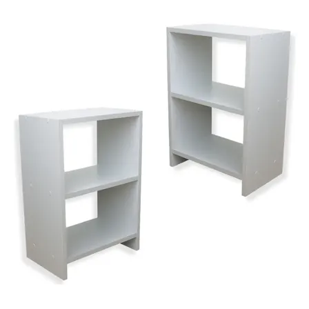 Kit 2 Criado Mesas Cabeceira Mdf Branco Aparador Quarto Acabamento Fosco