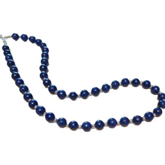 Collar Codigos Sagrados 45 Cuentas Lapislazuli Natural