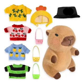 Para Peluche Capibara Con 9 Piezas Ropa Y Accesorios,10.2 Para Peluche Capibara Con 9 Piezas Ropa Y Accesorios,10.2