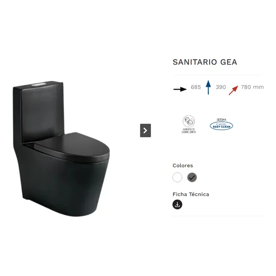 Poceta Sanitario Gea Negro Castel