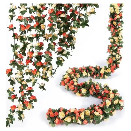 Corrente Rosas Artificiais 2 Metros 16 Flores Qualidade Aaa