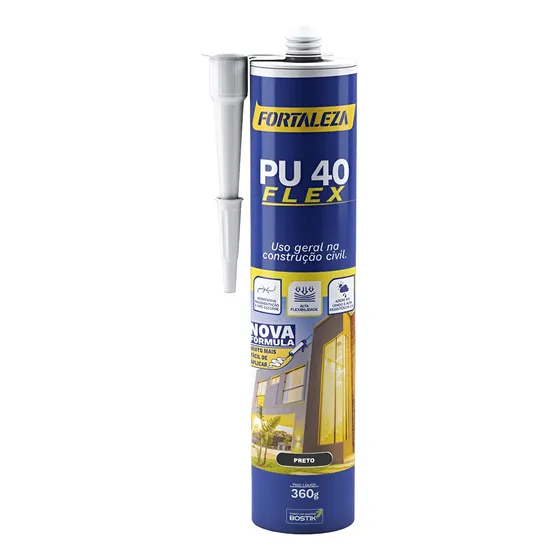 Pu 40 Construção Selante Cola Fortaleza Preto 400gr