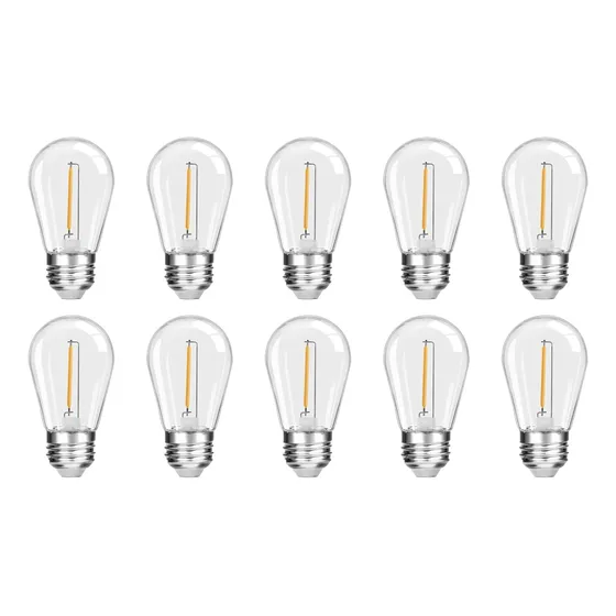 Bombillos Vintage 1 W Repuesto Extensión Luces 10 Unidades
