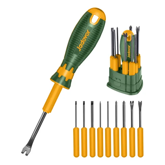 Destornillador Intercambiable 9 En 1 De 10 Pzs Marca Jadever