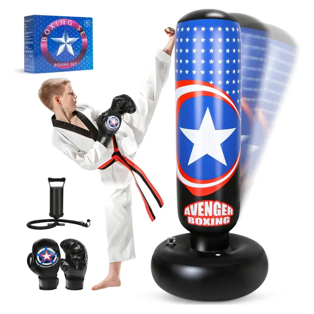 Saco Boxeo Para Niño 66  Inflable Guante Karate Taekwondo