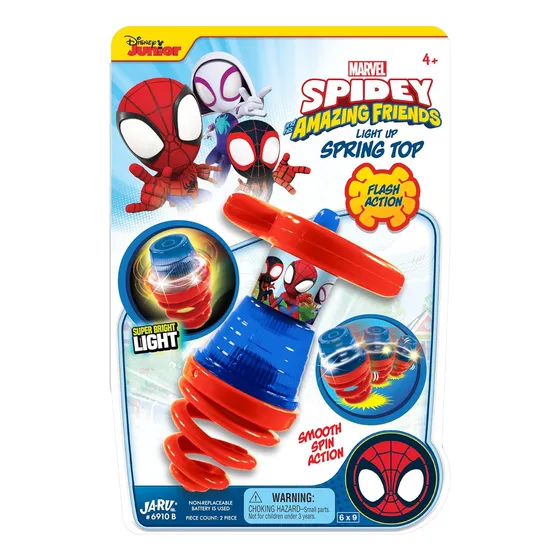 Trompo Juego Infantil Disney Con Luces Lanzador Color Spidey