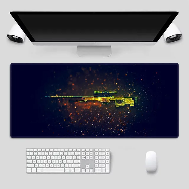 Deskpad Teclado Mouse 90x40 Grande Estampado Couro Sintético