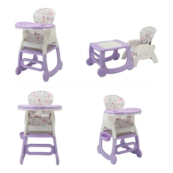 Silla De Comer Bebe 4 En 1 Mesa Escritorio Babycam Oxi Color Lila Camlux