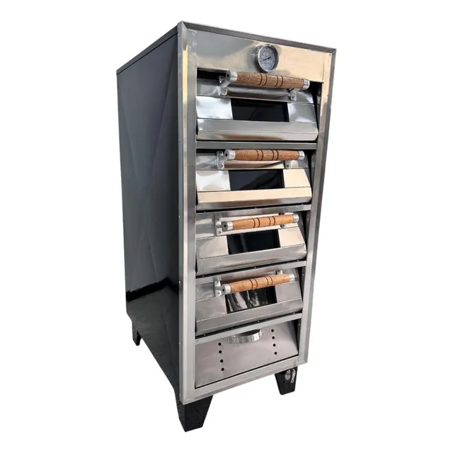 Horno Industrial A Gas De 4 Camaras Con Reloj De Temperatura