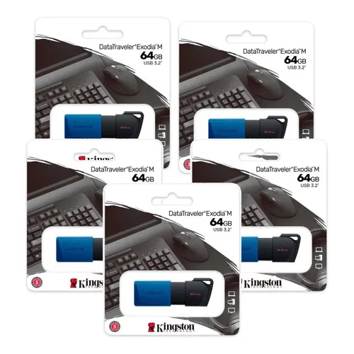 Kit 50 Memorias Usb Kingston 64gb Dtxm/64 3.2 Data Color Negro