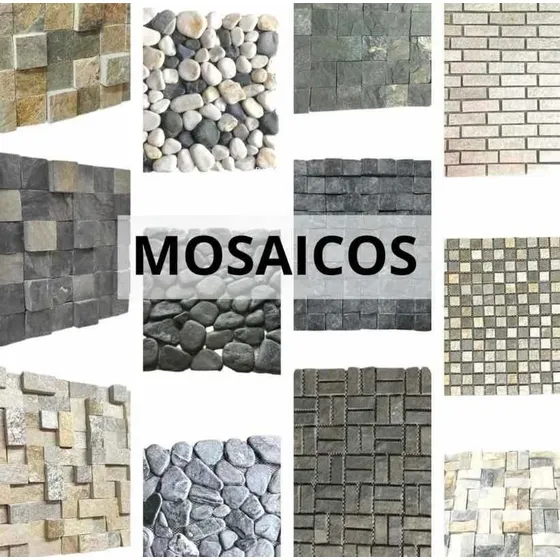 Piedra En Mallas O Mosaicos , Revestimientos, Paredes Piso