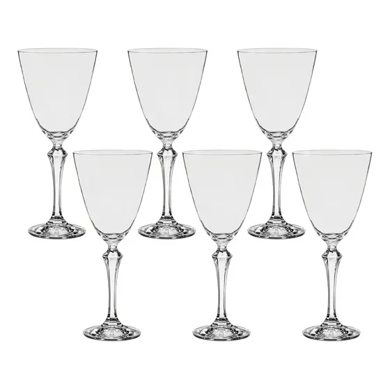 Jogo 6 Taças De Cristal Água 350 Ml Linha Elisabeth Bohemia