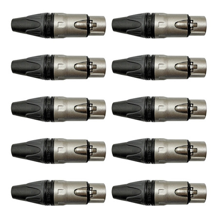 Conector Xlr Fêmea Linha - Wireconex Canon - Kit 10 Unidades Conector Xlr Fêmea Linha - Wireconex Canon - Kit 10 Unidades