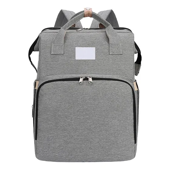 Pañalera Morral 3 En 1 Color Gris Cokibú Diseño De La Tela Oxford
