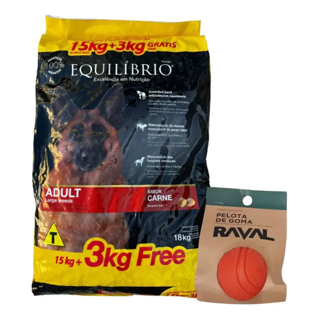 Comida Equilibrio Sabor Carne Perro Adulto Raza Grande 18 Kg