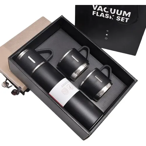 Set Termo + 2 Tazas Café Bebidas Calor Frio Acero Inoxidable