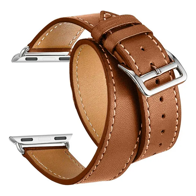 Correa De Cuero Doble Para Apple Watch Medida 38 / 40 / 41 Mm