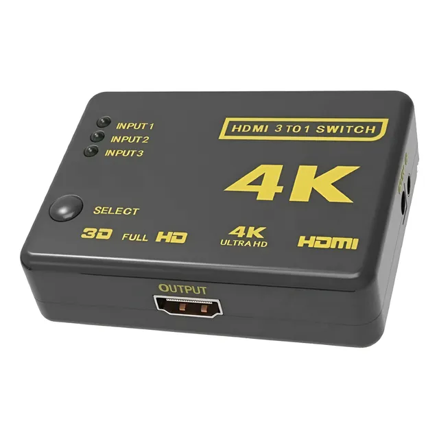 Switch 4k Hdmi 3 En 1 Con Control Remoto - Ps