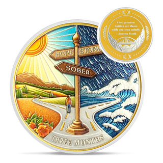 Moneda De Sobriedad De 3 Meses Para Adictos En Recuperación Moneda De Sobriedad De 3 Meses Para Adictos En Recuperación