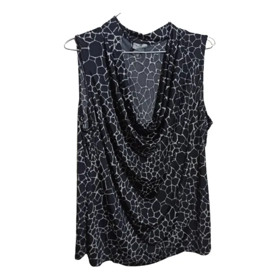 Blusa Stretch Dama Xl Worthington Estampada Escotada Nueva