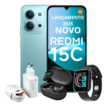 Xiaomi Redmi 15c 256gb 16 Ram +brindes Loja Recomendada Top1 Verde