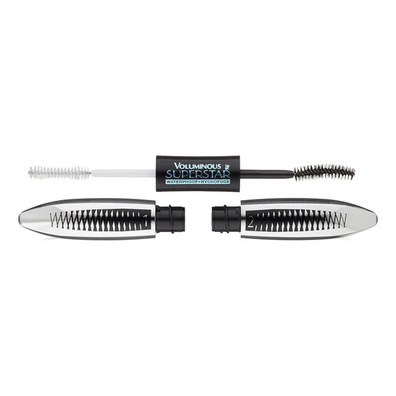 Máscara L'Oréal Paris Voluminous Superstar 2 en 1, máscara negra 624