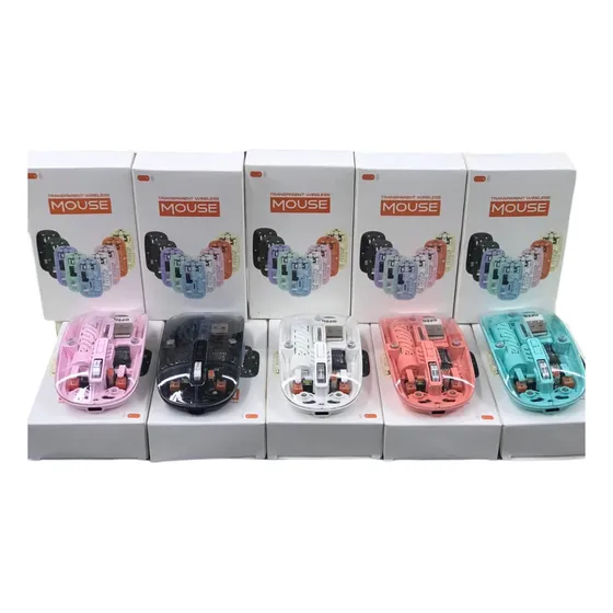 Mouse Bluetooth Recargable Transparente De Colores