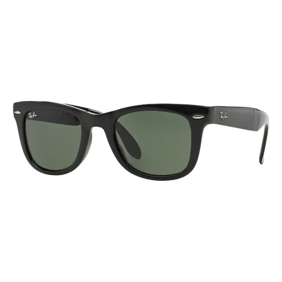 Gafas de sol Ray-Ban Wayfarer Folding Classic talle Large armazón gloss black y lente green