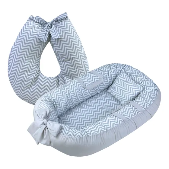 Kit Almofada Amamentação De Bebe Ninho Redutor Berço 2 Peças